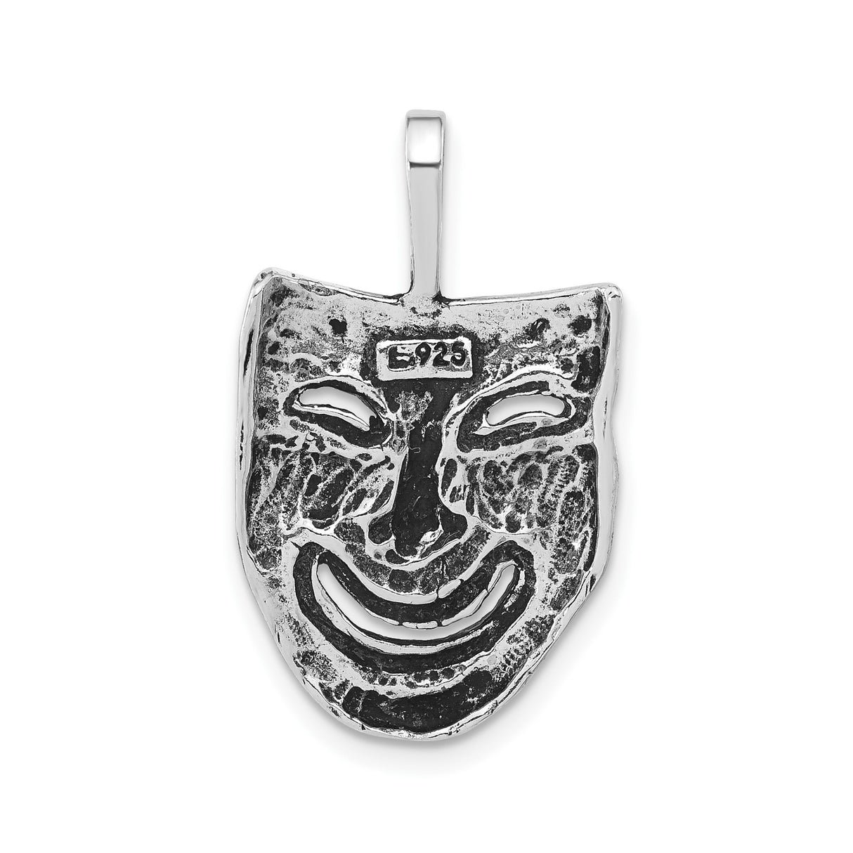 Sterling Silver Comedy Mask Pendant, Theater Arts Charm for Actors and Drama Students