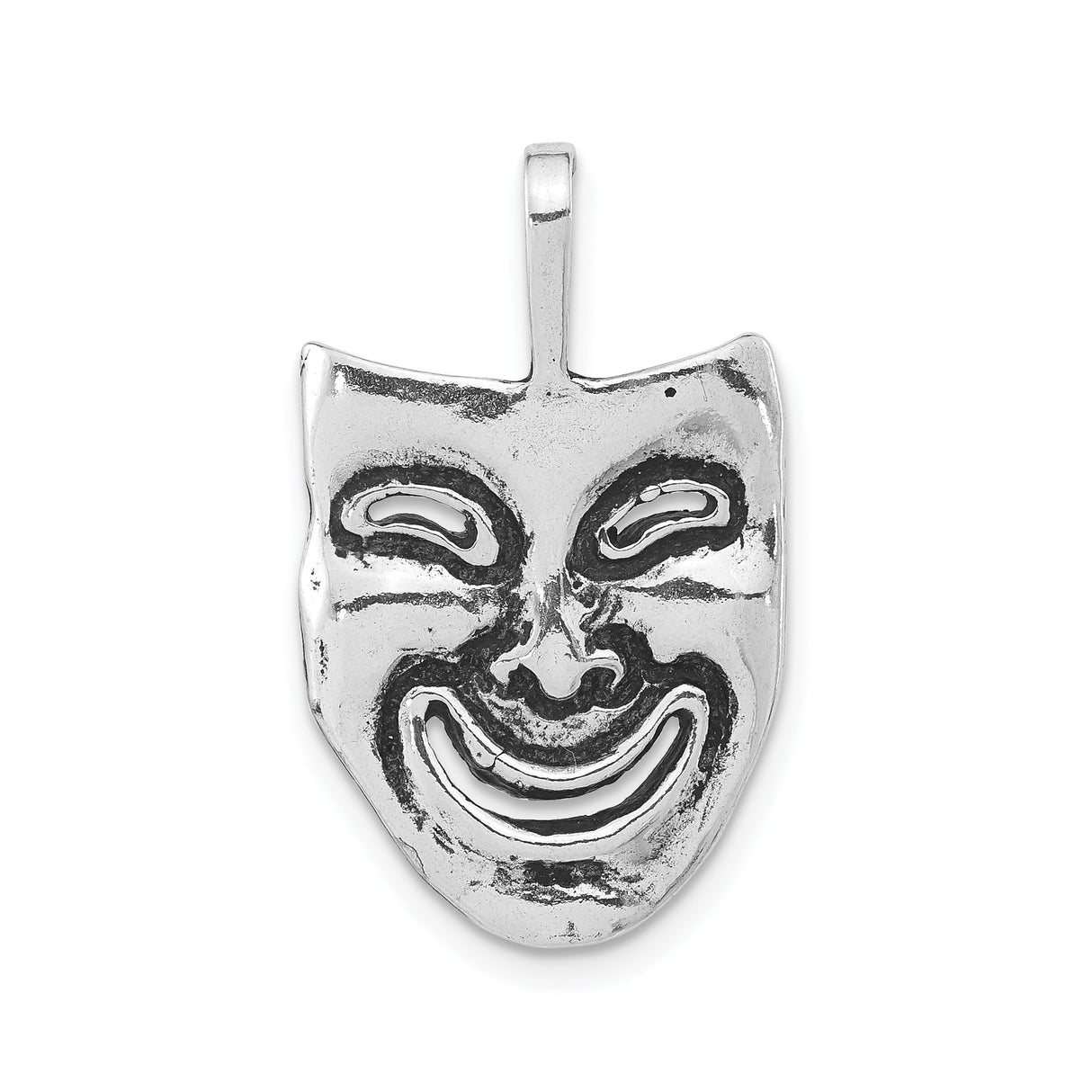Sterling Silver Comedy Mask Pendant, Theater Arts Charm for Actors and Drama Students