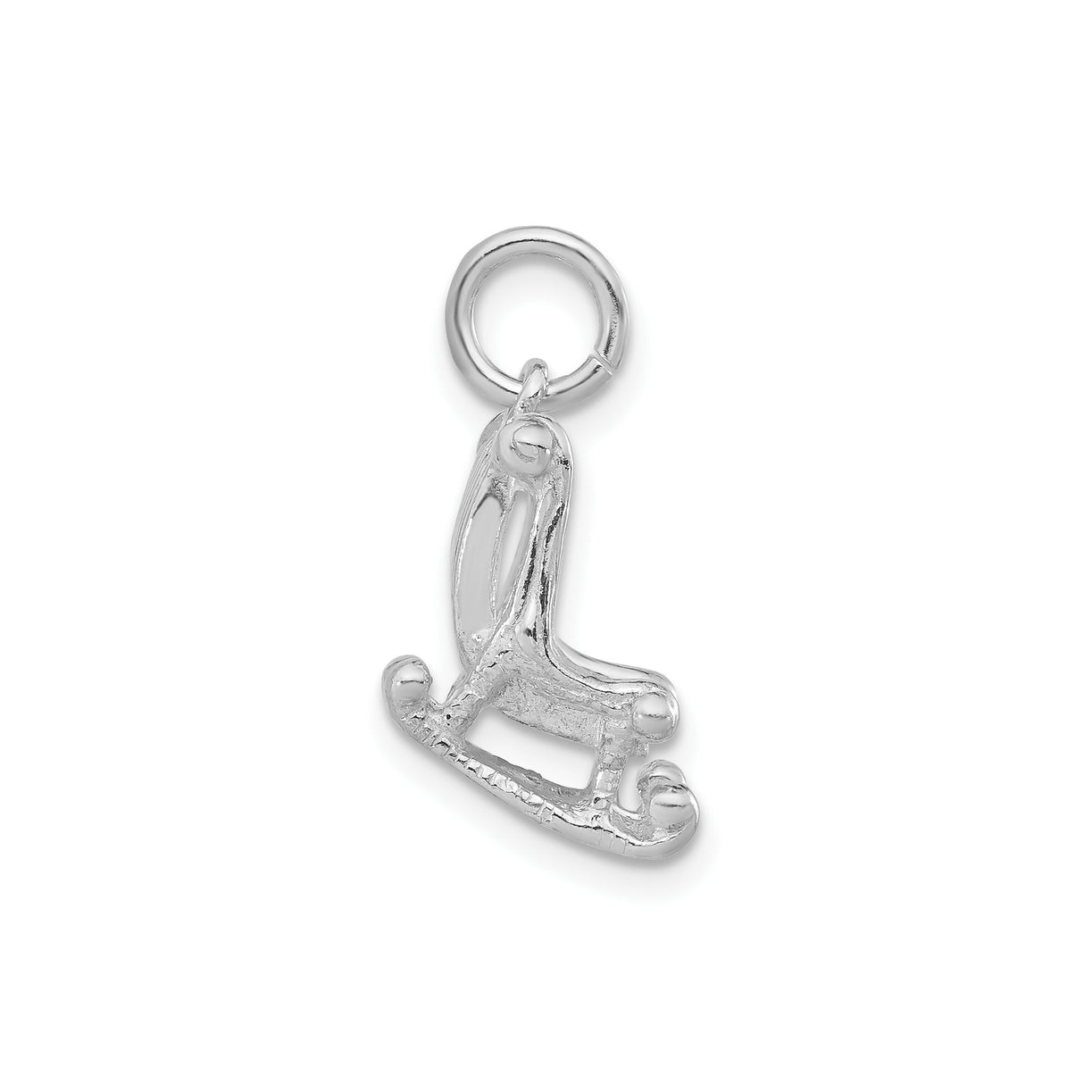 Sterling Silver Rocking Chair Pendant Charm, Vintage Slatted Chair Design