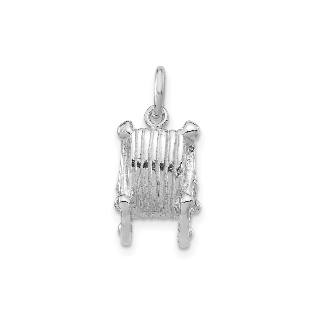 Sterling Silver Rocking Chair Pendant Charm, Vintage Slatted Chair Design