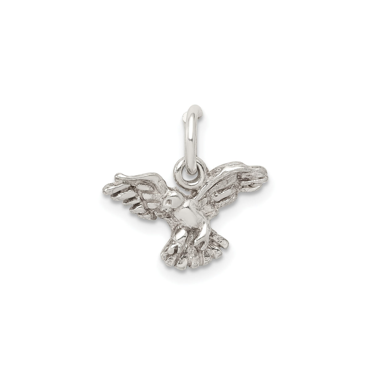 Sterling Silver Dove Pendant with Open Wing Design, Symbol of Peace and Faith