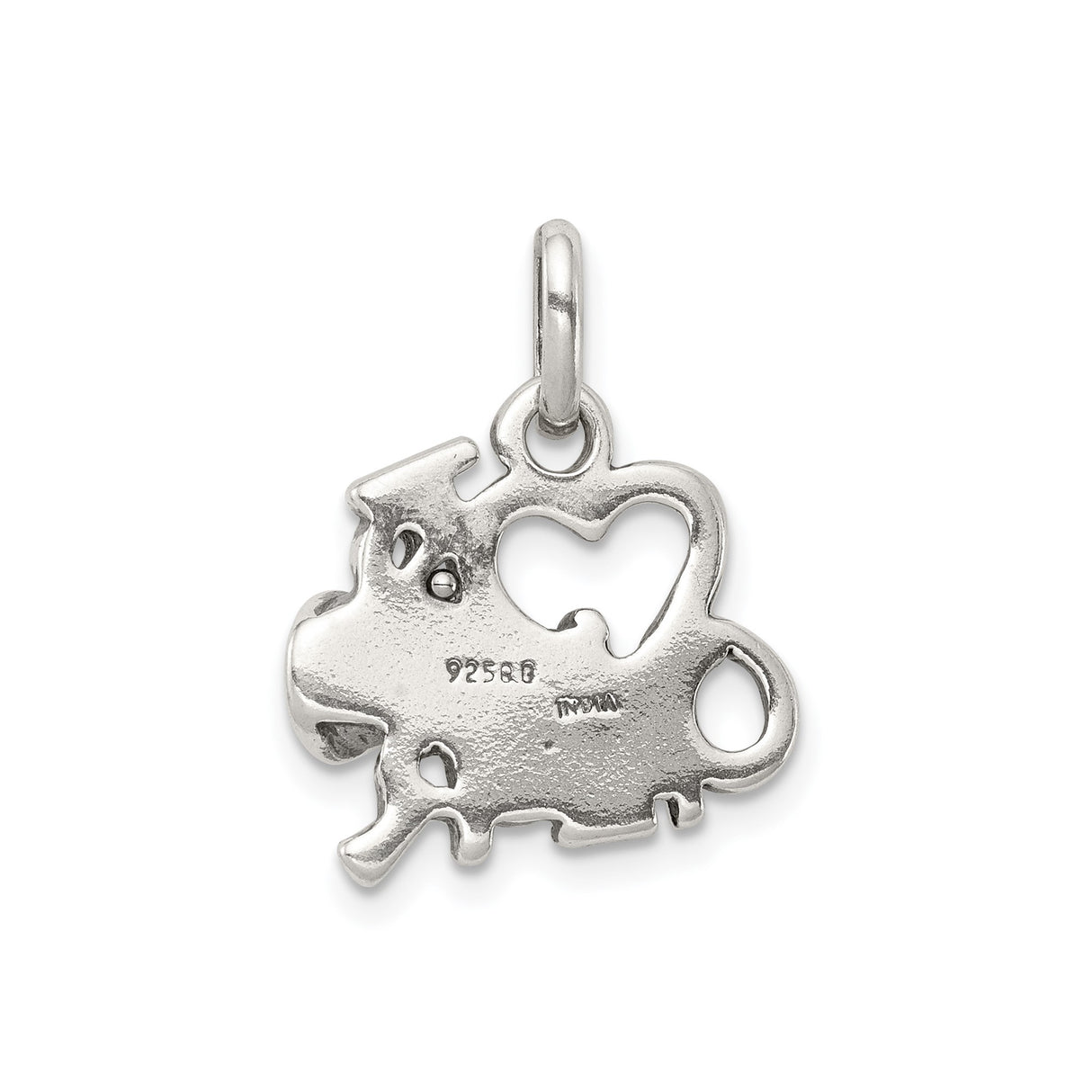 Sterling Silver Cheerleading Pendant with Heart and Megaphone, Cheer Spirit Charm for Women and Girls