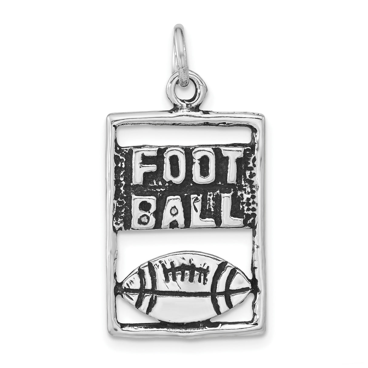 Sterling Silver Football Pendant with Raised Ball Design, Sports Charm for Men and Women