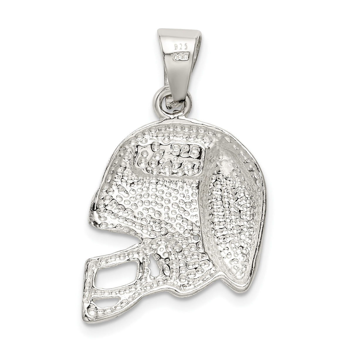Sterling Silver Football Helmet Pendant with Detailed Helmet and Ball Design for Men or Unisex Fans