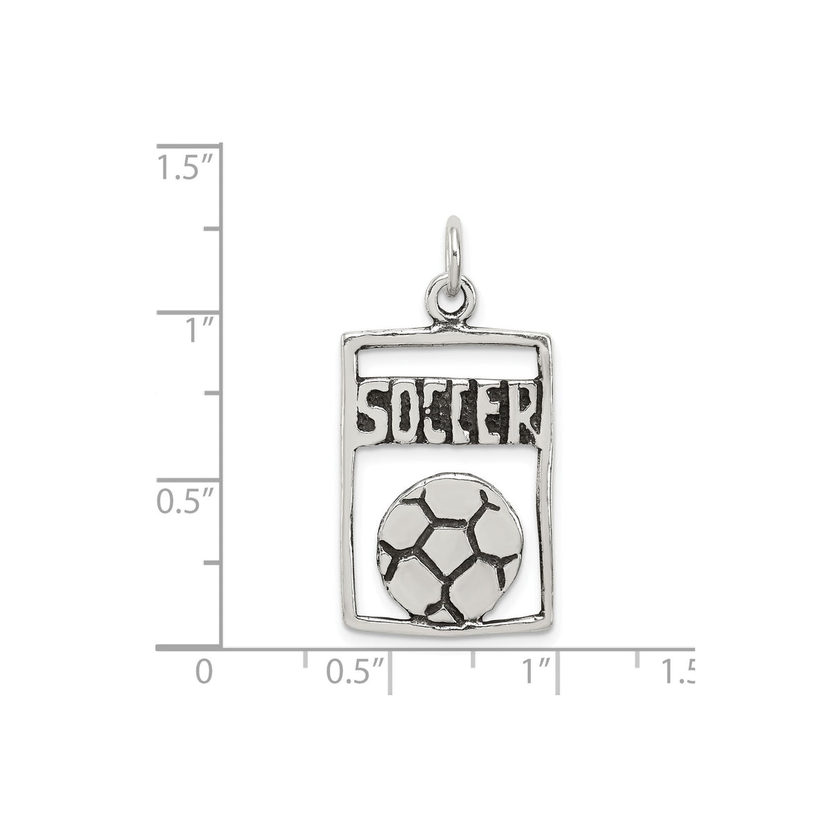 Sterling Silver Soccer Pendant with Bold Engraving and Detailed Ball Design