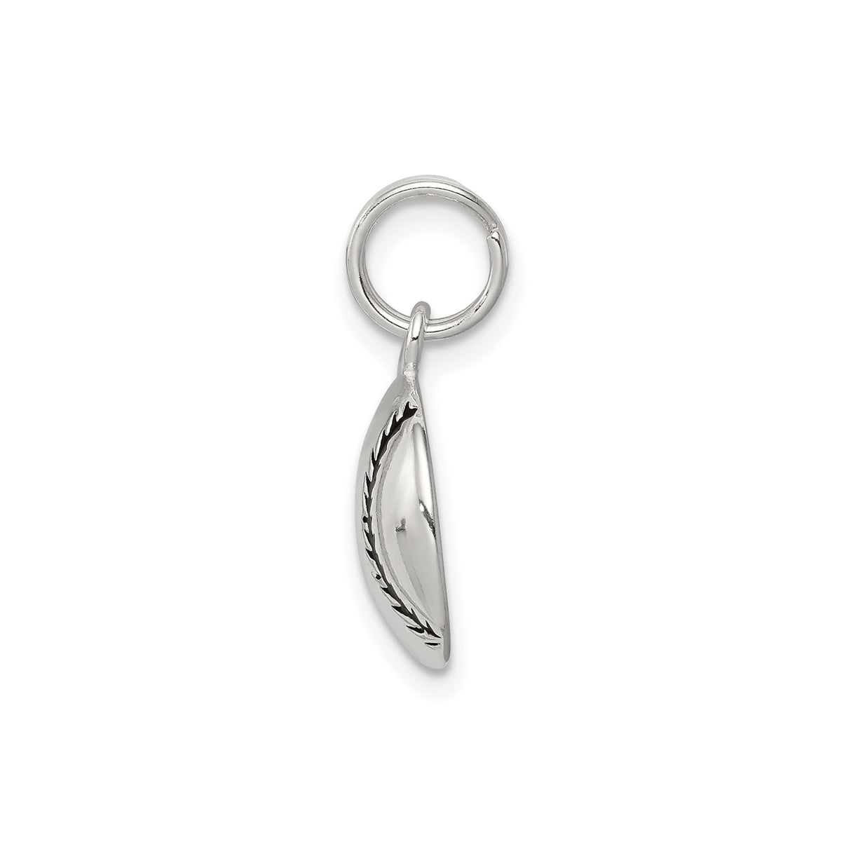 Sterling Silver Baseball Charm Pendant with Detailed Stitching for Men or Women