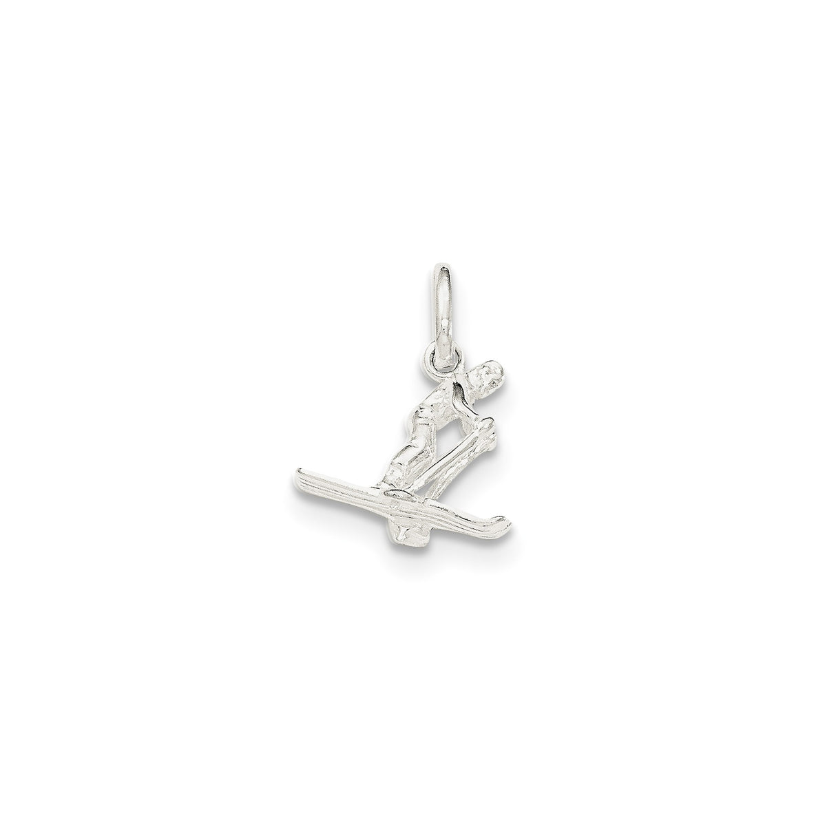 Sterling Silver Water Skier Pendant Charm, Nautical Sports Theme for Men and Women