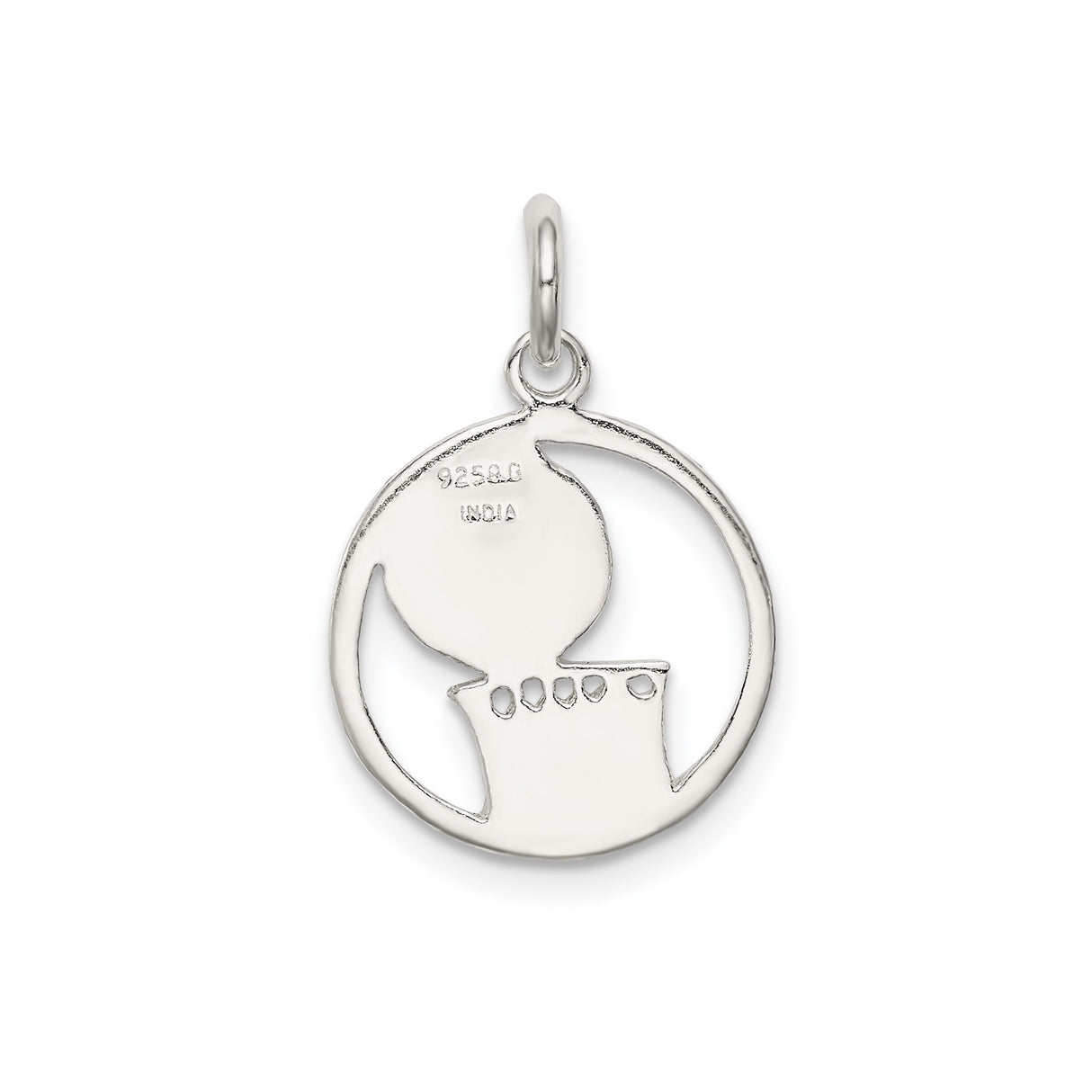 Sterling Silver Basketball Pendant Charm with Ball and Hoop Design, Unisex Sports Jewelry