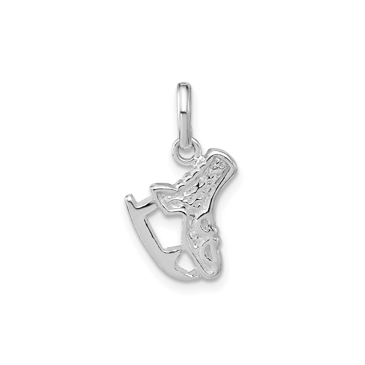 Sterling Silver Ice Skate Charm Pendant, Detailed Figure Skate Design for Women and Teens