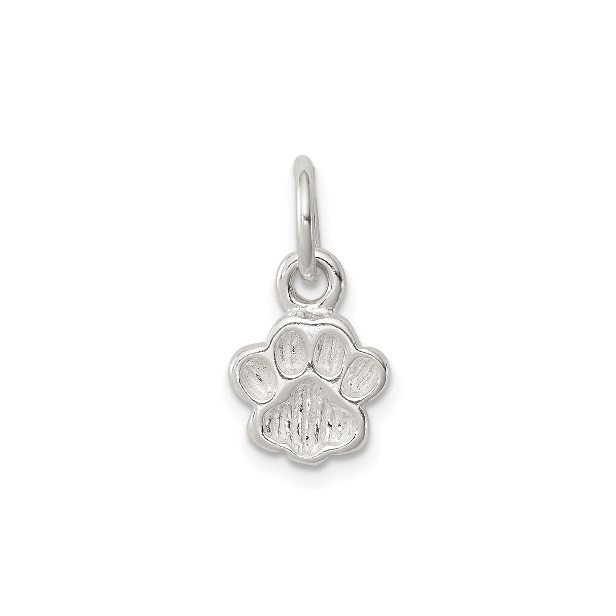 Sterling Silver Paw Print Charm Pendant, Detailed Animal Paw Design, Pet Memorial Jewelry