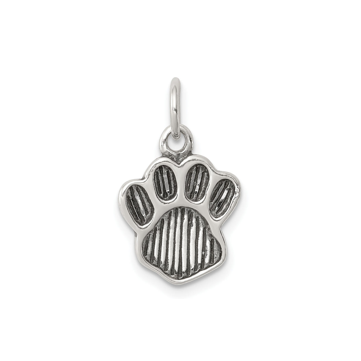 Sterling Silver Paw Pendant, Animal Print Memorial Charm, Pet Remembrance Jewelry
