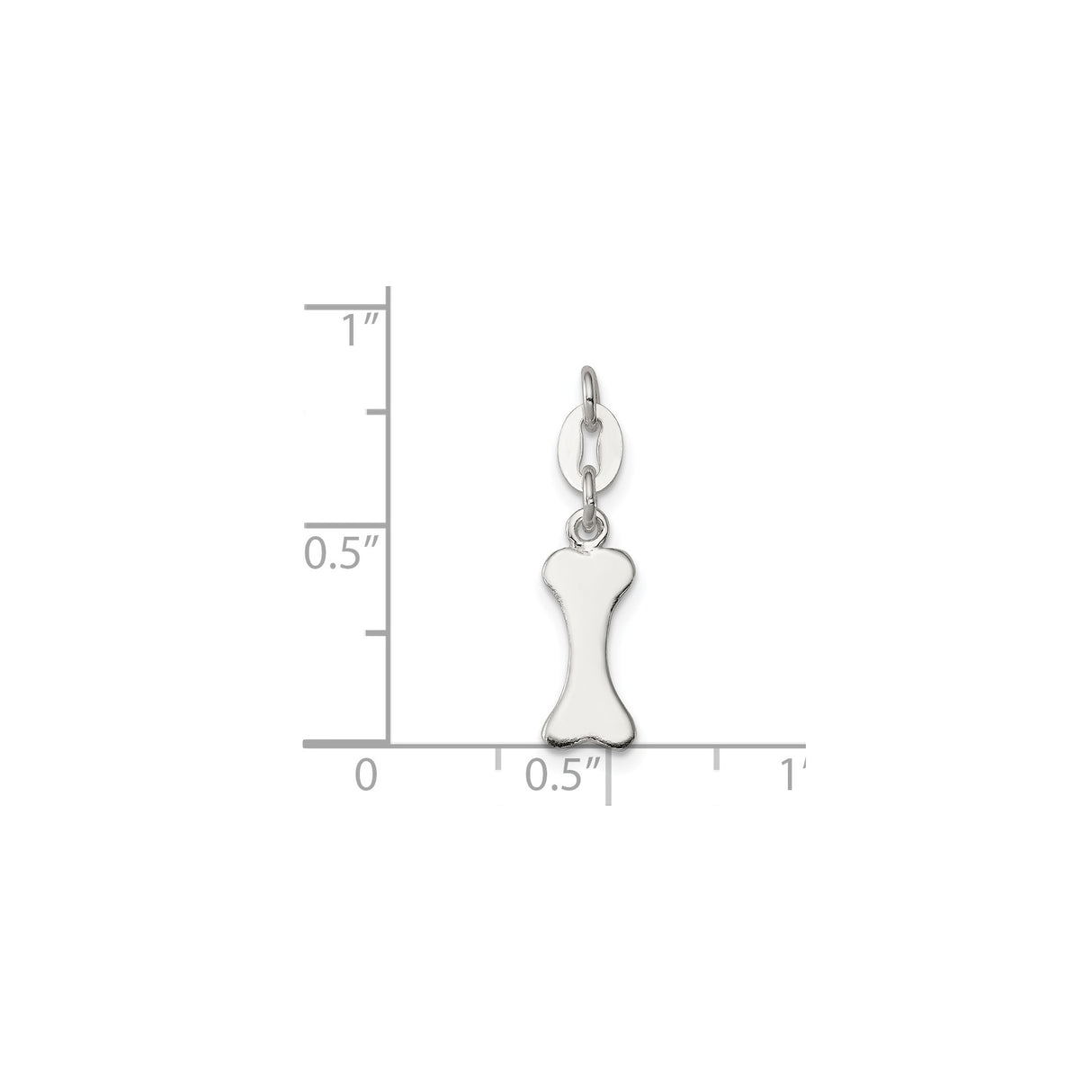 Sterling Silver Dog Bone Charm Pendant, Minimalist Pet Symbol Jewelry for Women or Unisex