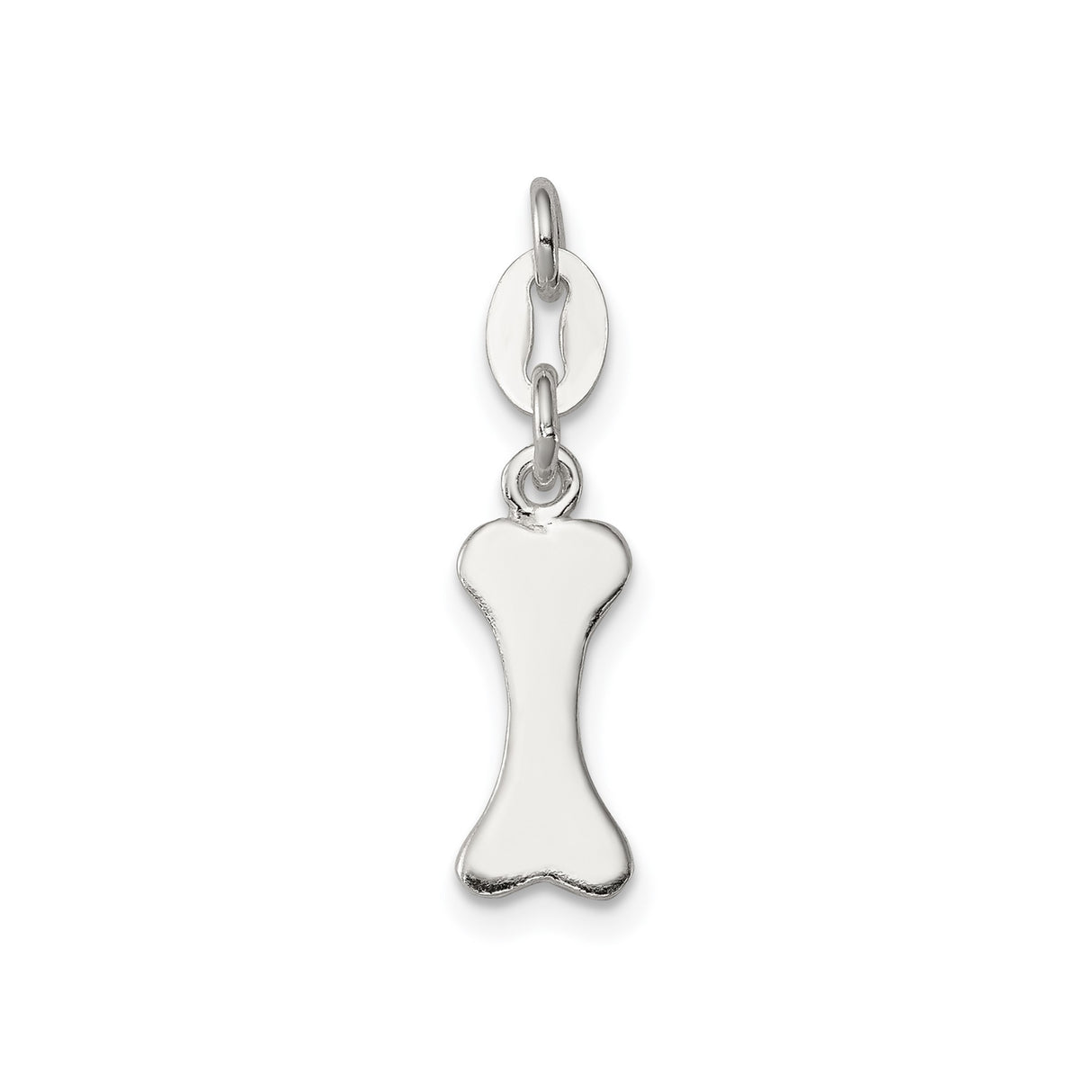 Sterling Silver Dog Bone Charm Pendant, Minimalist Pet Symbol Jewelry for Women or Unisex