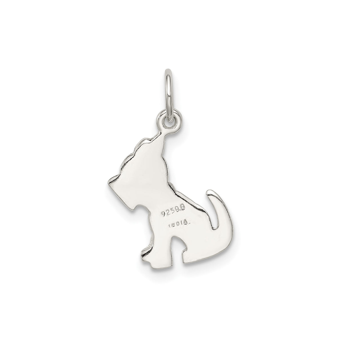 Sterling Silver Terrier Dog Pendant with Textured Design, Animal Charm for Pet Lovers