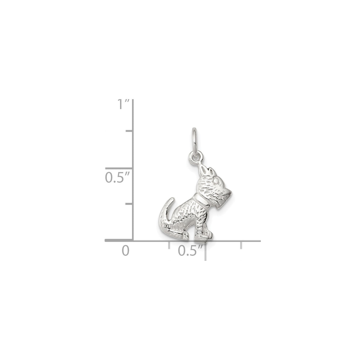 Sterling Silver Terrier Dog Pendant with Textured Design, Animal Charm for Pet Lovers