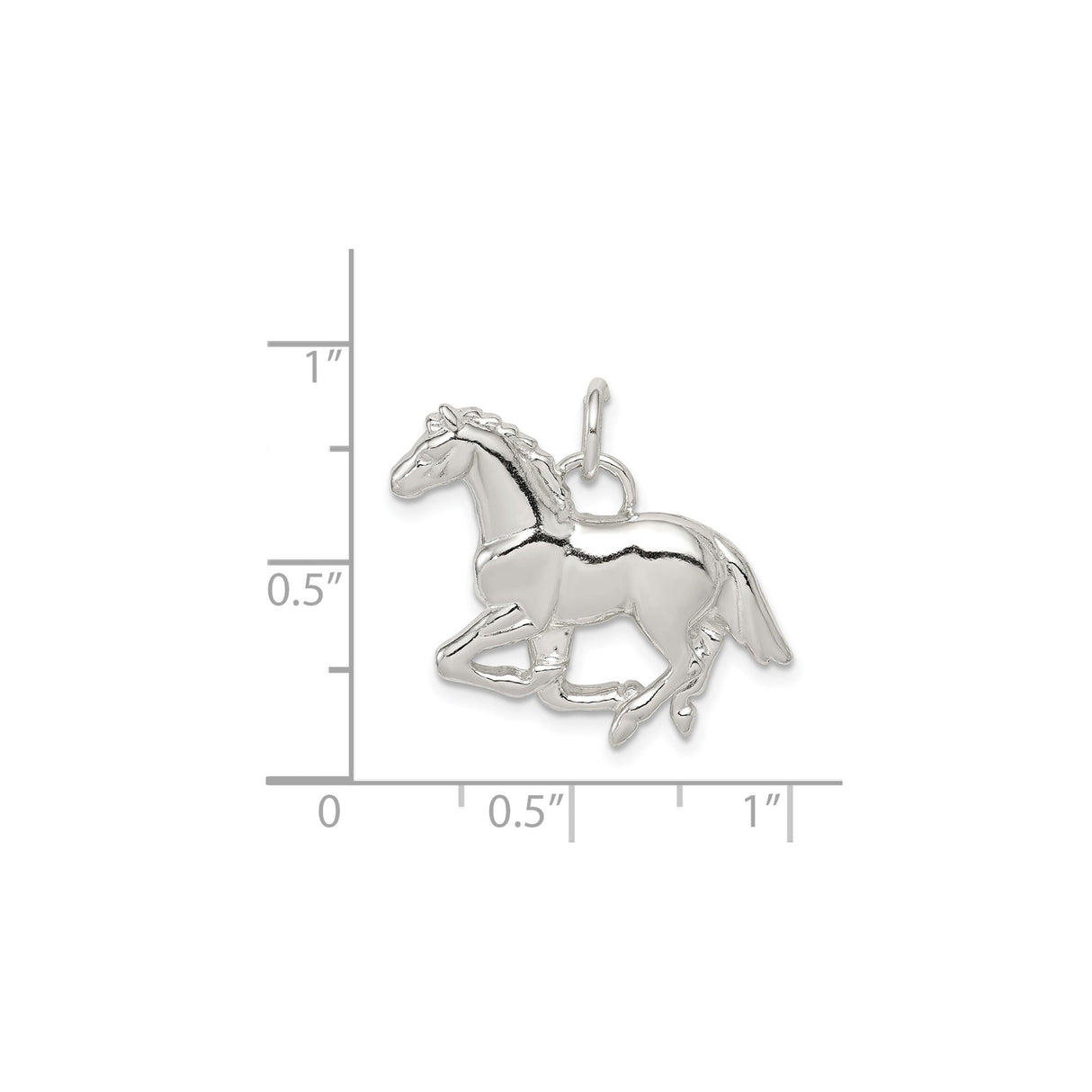 Sterling Silver Horse Pendant with Detailed Running Horse Design, Unisex Equestrian Charm