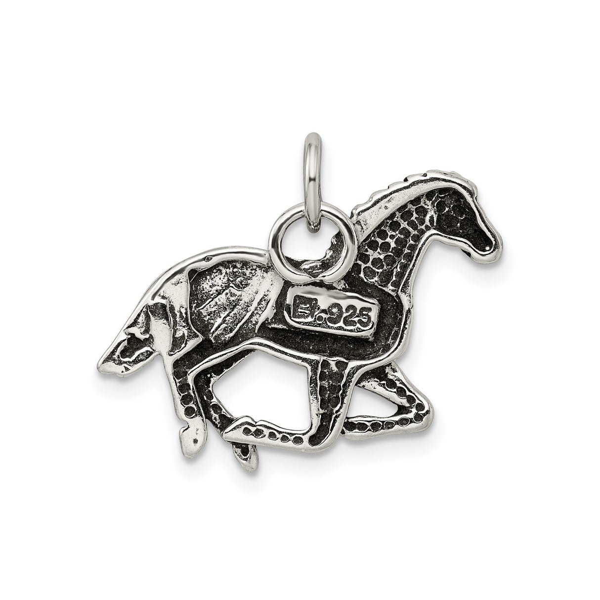 Sterling Silver Horse Pendant with Running Horse Design, Equestrian Theme Jewelry for Women