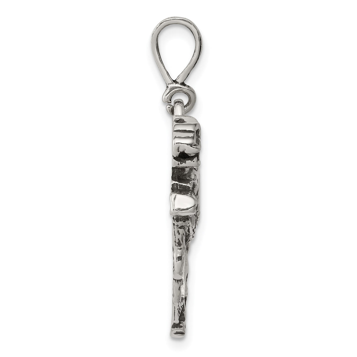 Sterling Silver Jaguar Pendant with Spotted Big Cat on Tree Branch, Jungle Animal Charm