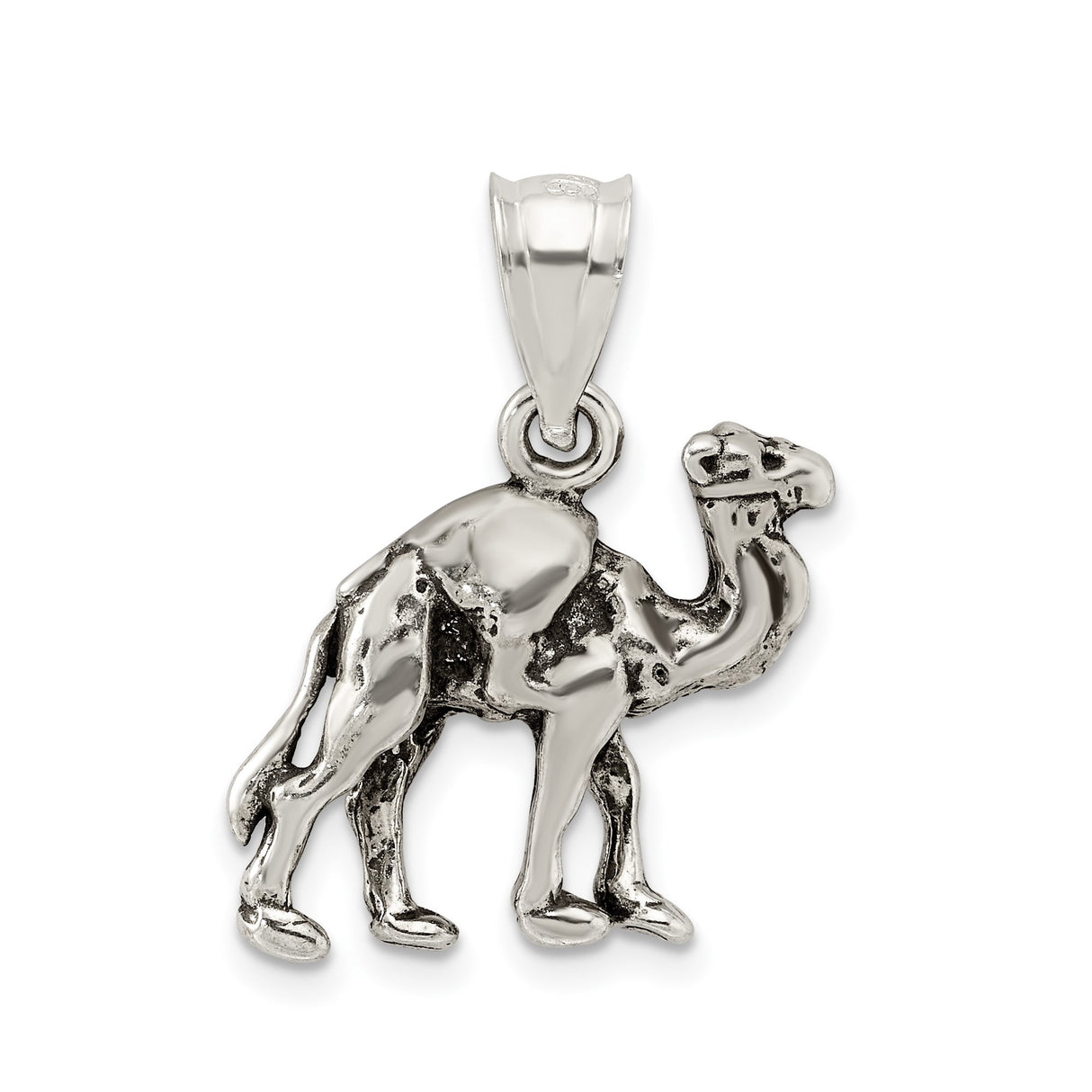 Sterling Silver Camel Pendant Charm, Detailed Dromedary Design, Travel and Cultural Animal Theme