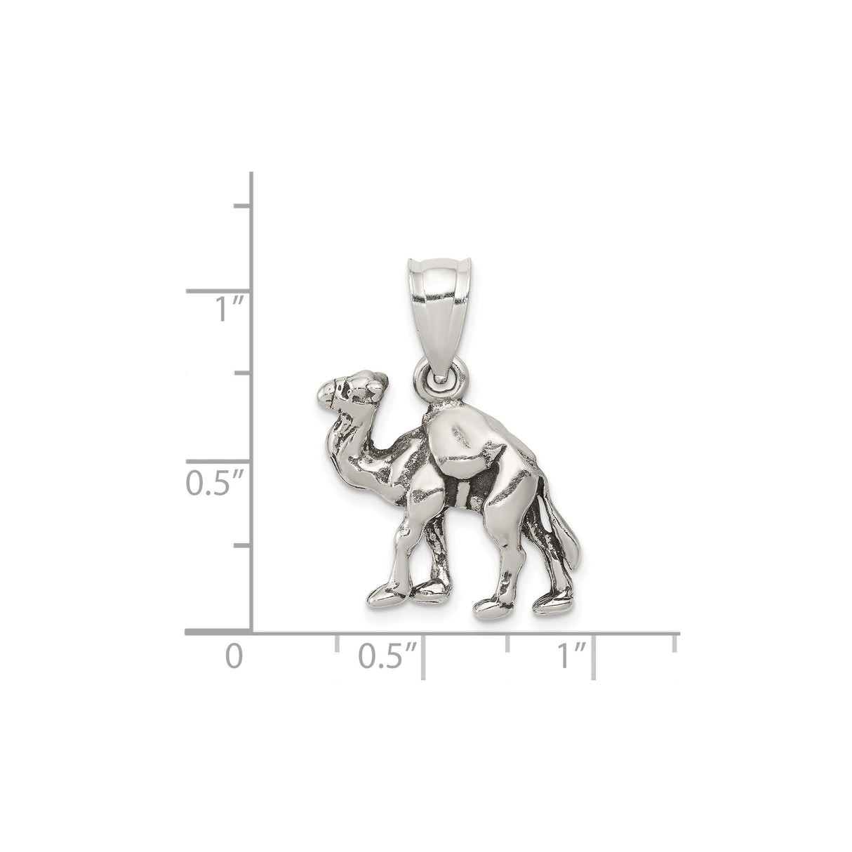 Sterling Silver Camel Pendant Charm, Detailed Dromedary Design, Travel and Cultural Animal Theme