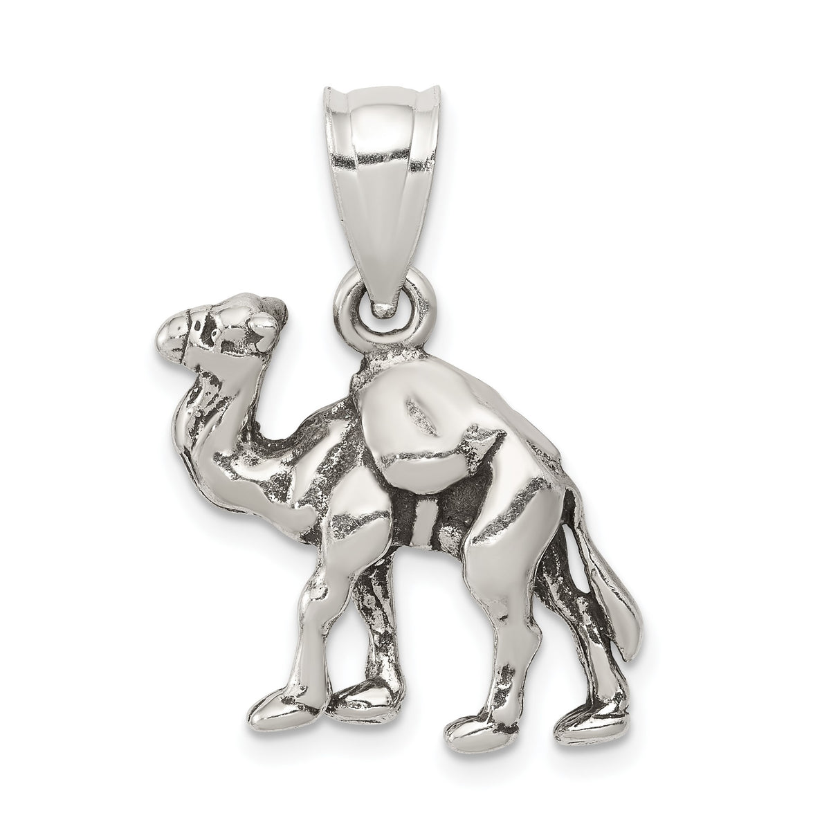 Sterling Silver Camel Pendant Charm, Detailed Dromedary Design, Travel and Cultural Animal Theme
