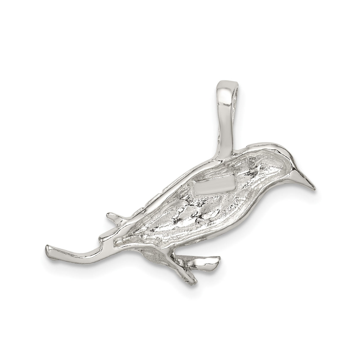 Sterling Silver Bird Pendant with Perched Design, Nature-Inspired Wildlife Charm