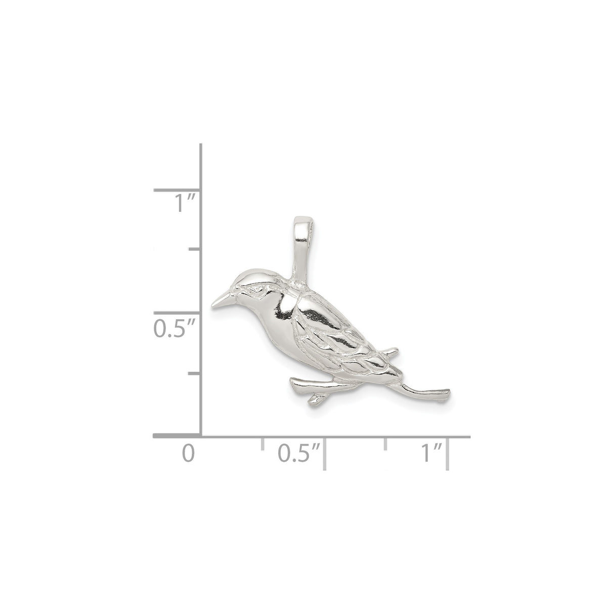 Sterling Silver Bird Pendant with Perched Design, Nature-Inspired Wildlife Charm