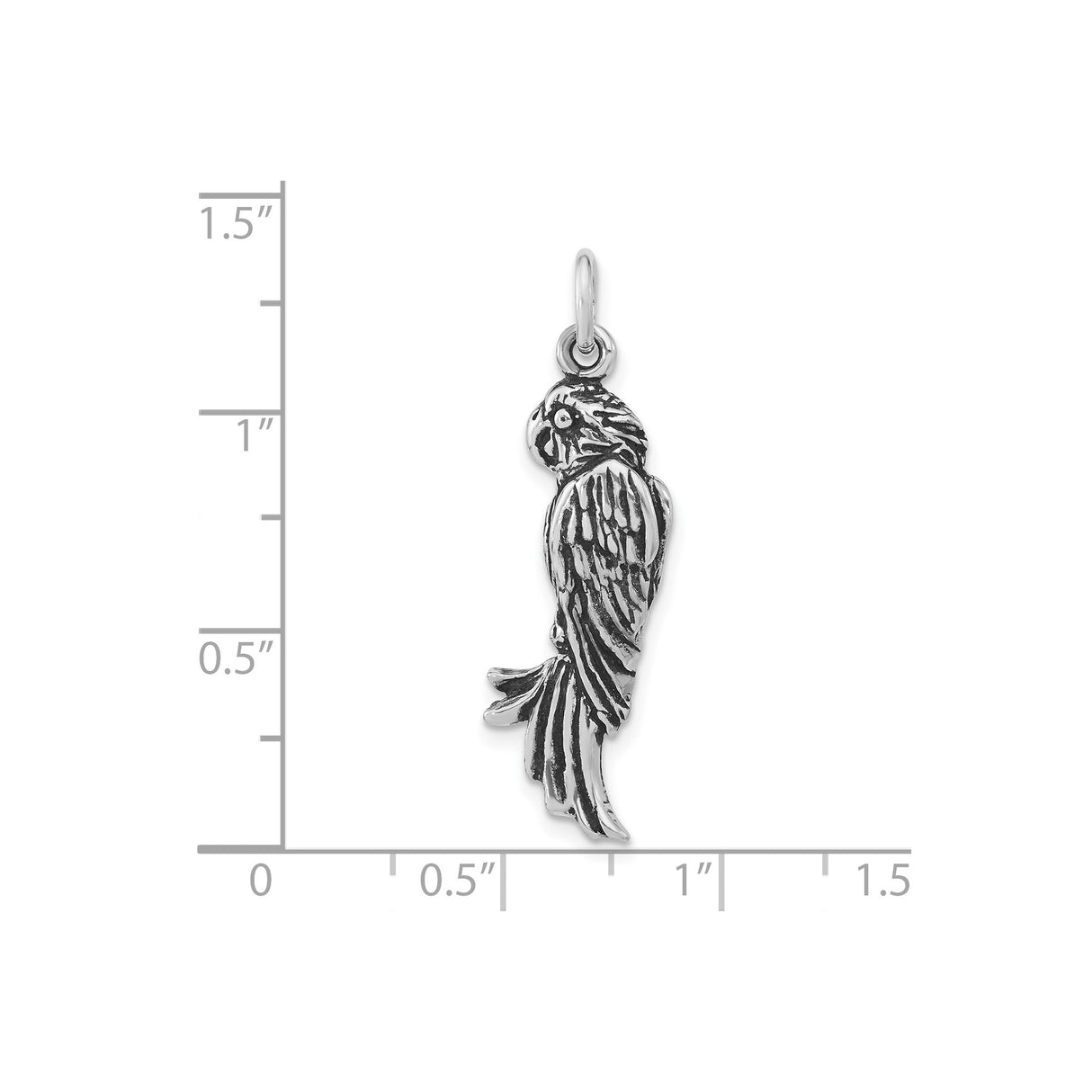 Sterling Silver Parrot Pendant, Realistic Tropical Bird Design, Nature-Inspired Jewelry
