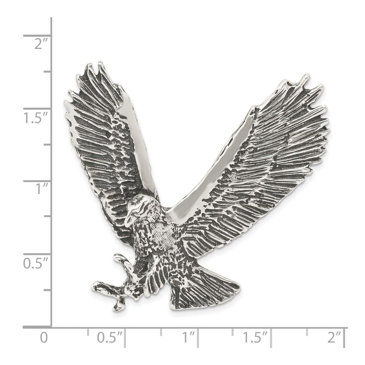 Sterling Silver Eagle Pendant with Outstretched Wings and Talons, Nature-Inspired Statement Jewelry