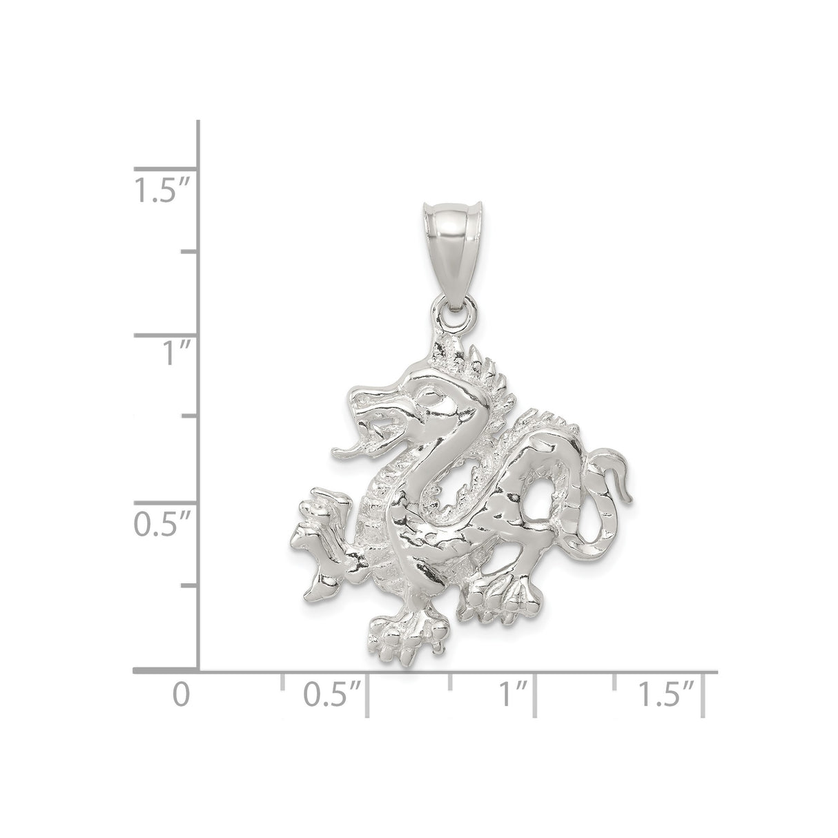 Sterling Silver Dragon Pendant, Chinese Mythology Symbol of Strength and Wisdom, Unisex Charm