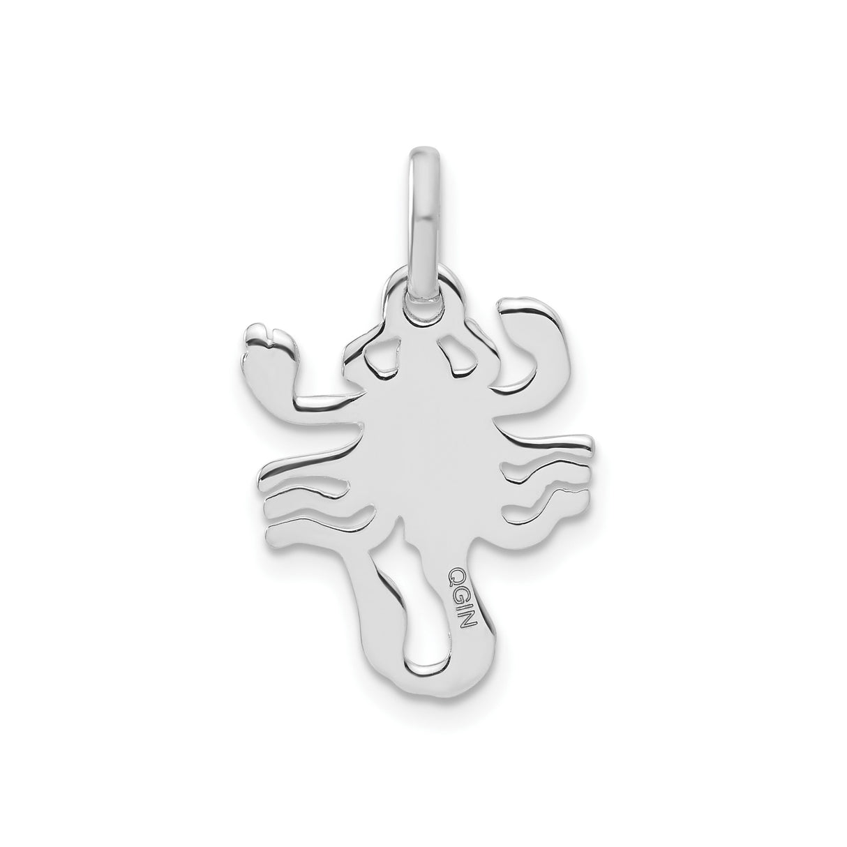 Sterling Silver Scorpion Pendant with Cutout Scorpio Symbol, Unisex Zodiac Jewelry