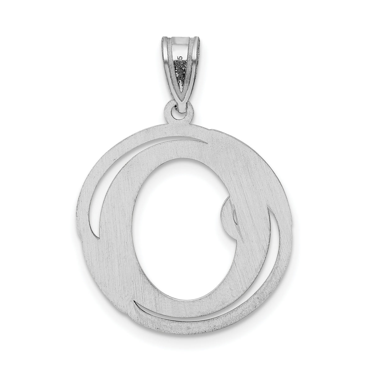 Fancy Script Letter O Initial Charm Pendant in Real 925 Sterling Silver