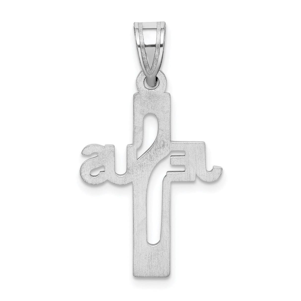 Sterling Silver Cross Pendant with Jesus, Vertical Cutout Religious Design for Men and Women