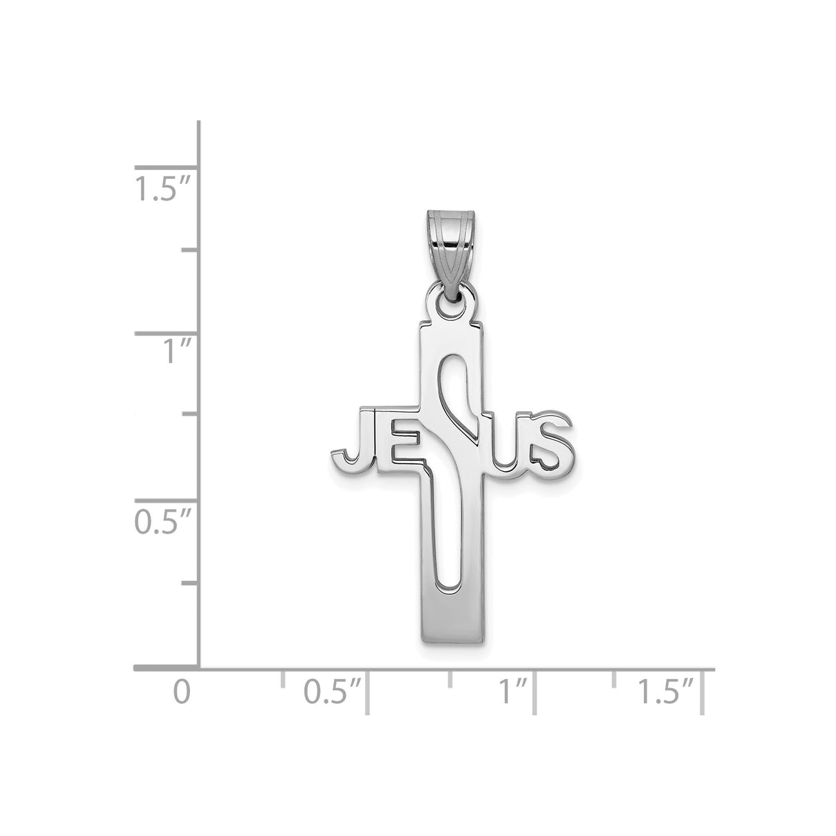 Sterling Silver Cross Pendant, High Polish Minimalist Religious Design for Men and Women