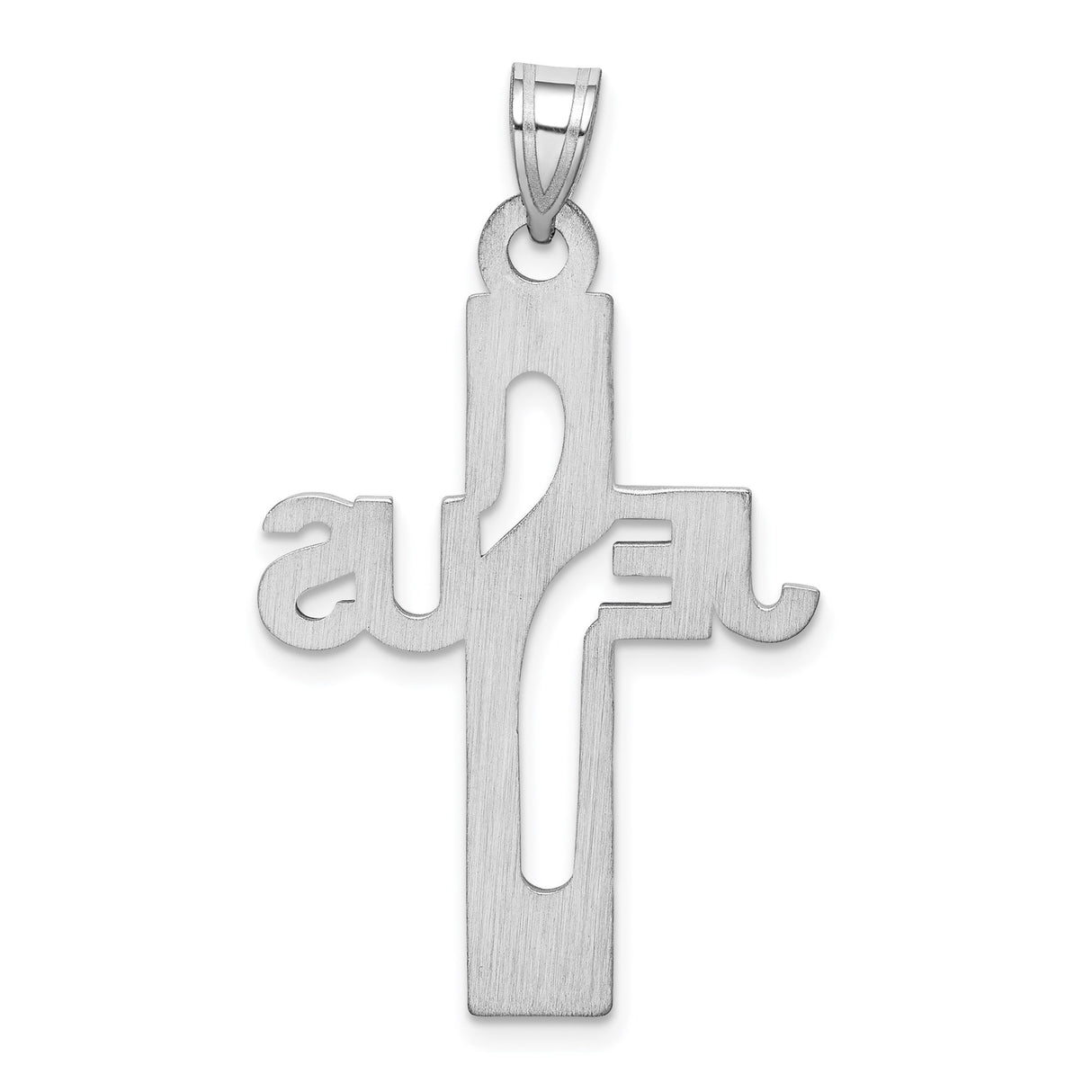 Sterling Silver Cross Pendant, Polished Modern Christian Design, Unisex Religious Charm