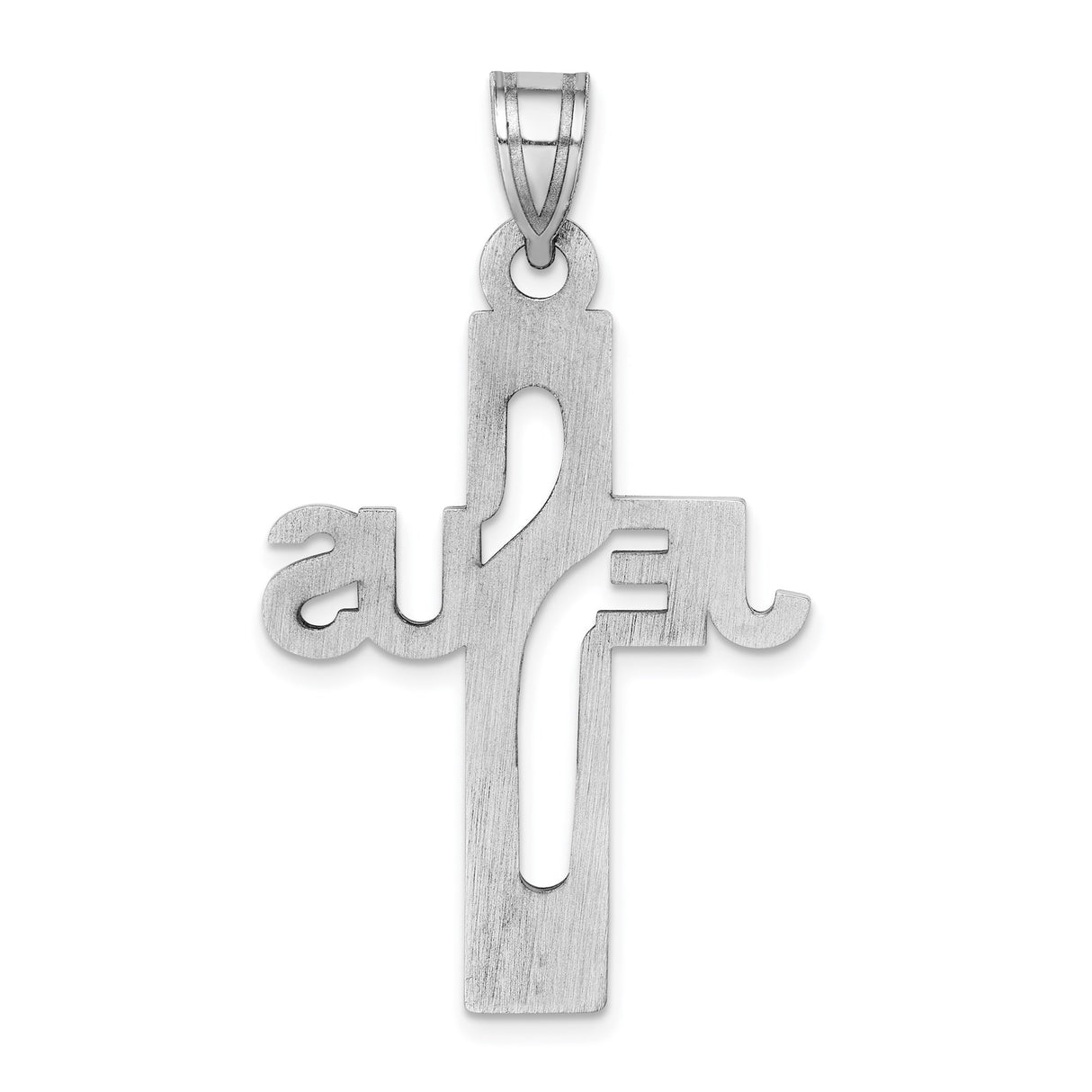 Sterling Silver Cross Pendant with Mirror Finish, Modern Religious Design for Men and Women