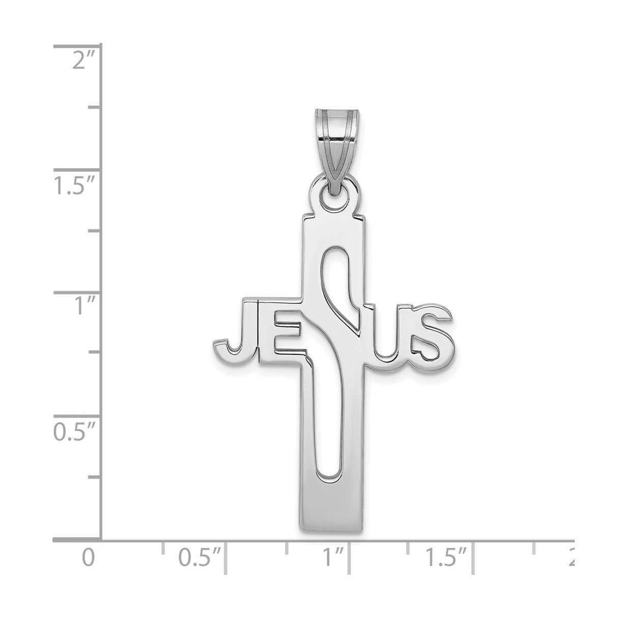 Sterling Silver Cross Pendant with Mirror Finish, Modern Religious Design for Men and Women