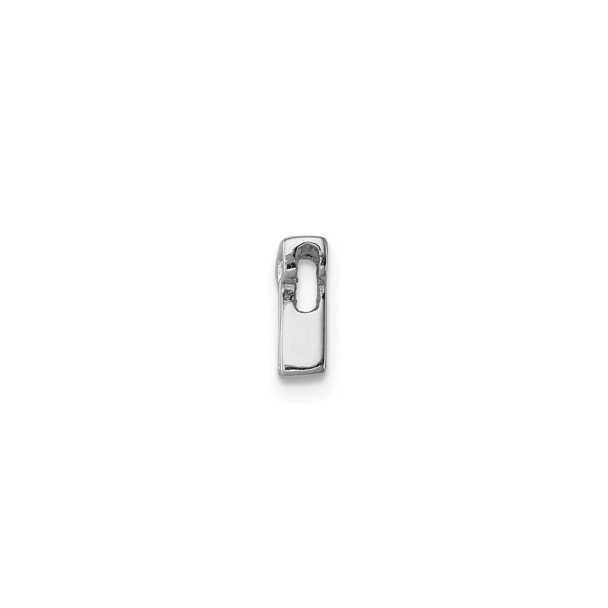 Sterling Silver Letter T Pendant with Cubic Zirconia, Block Style Monogram Charm