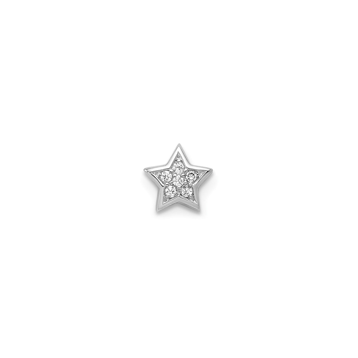 Sterling Silver Star Stud Earrings with Cubic Zirconia, Celestial Design for Women