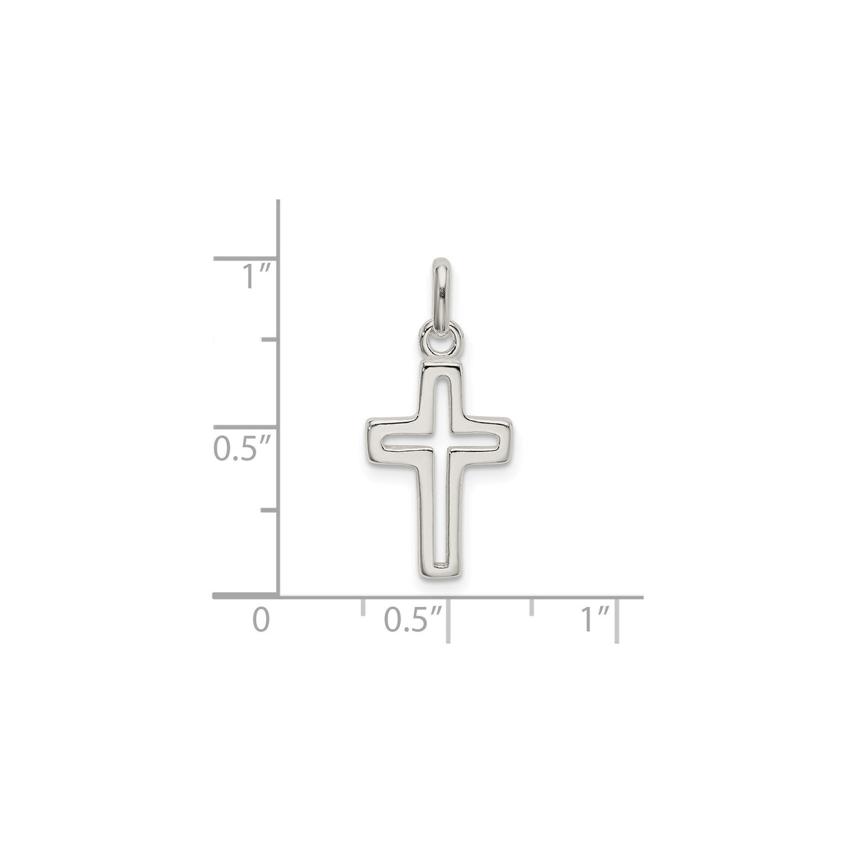 Sterling Silver Cross Pendant with Minimalist Openwork Design for Men and Women