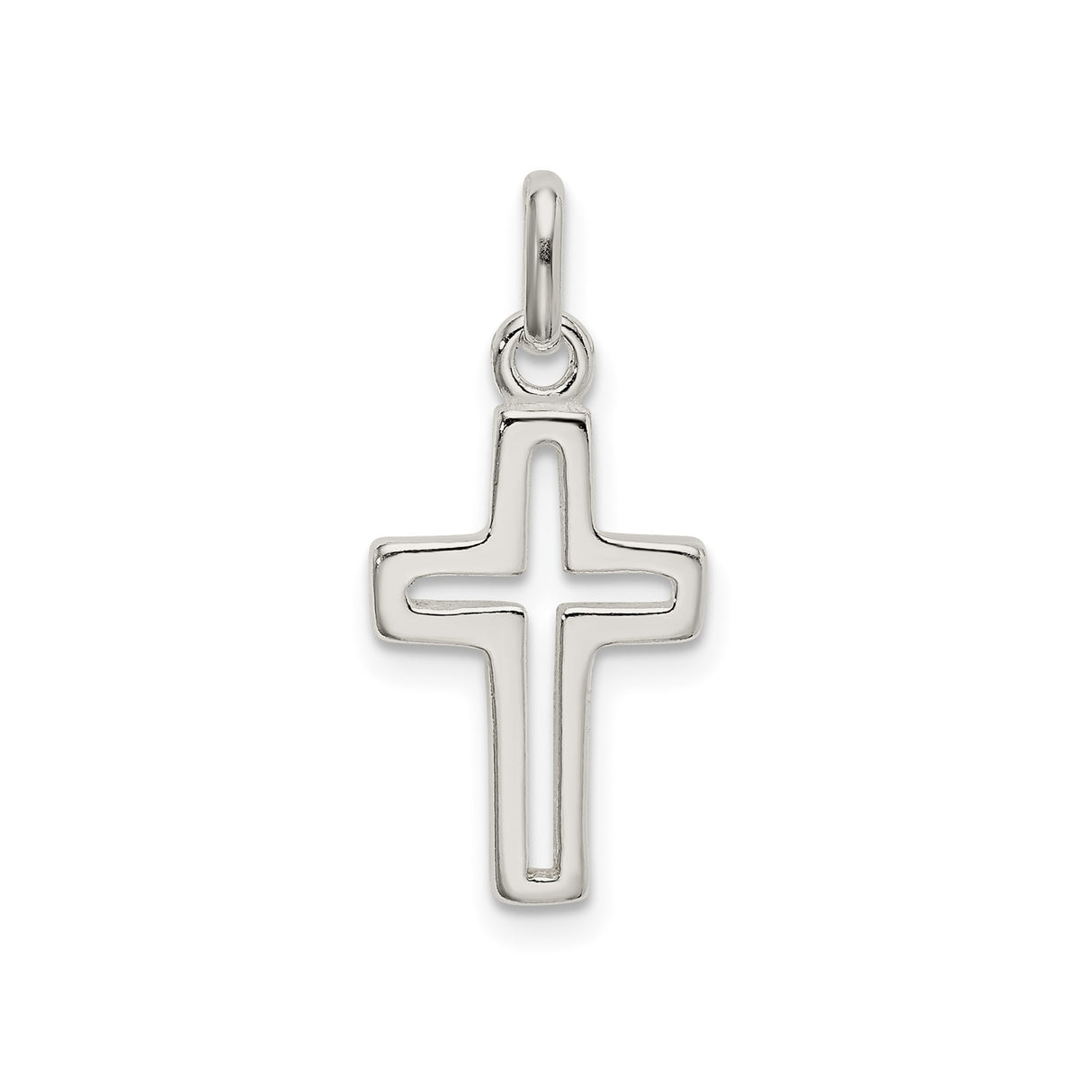 Sterling Silver Cross Pendant with Minimalist Openwork Design for Men and Women