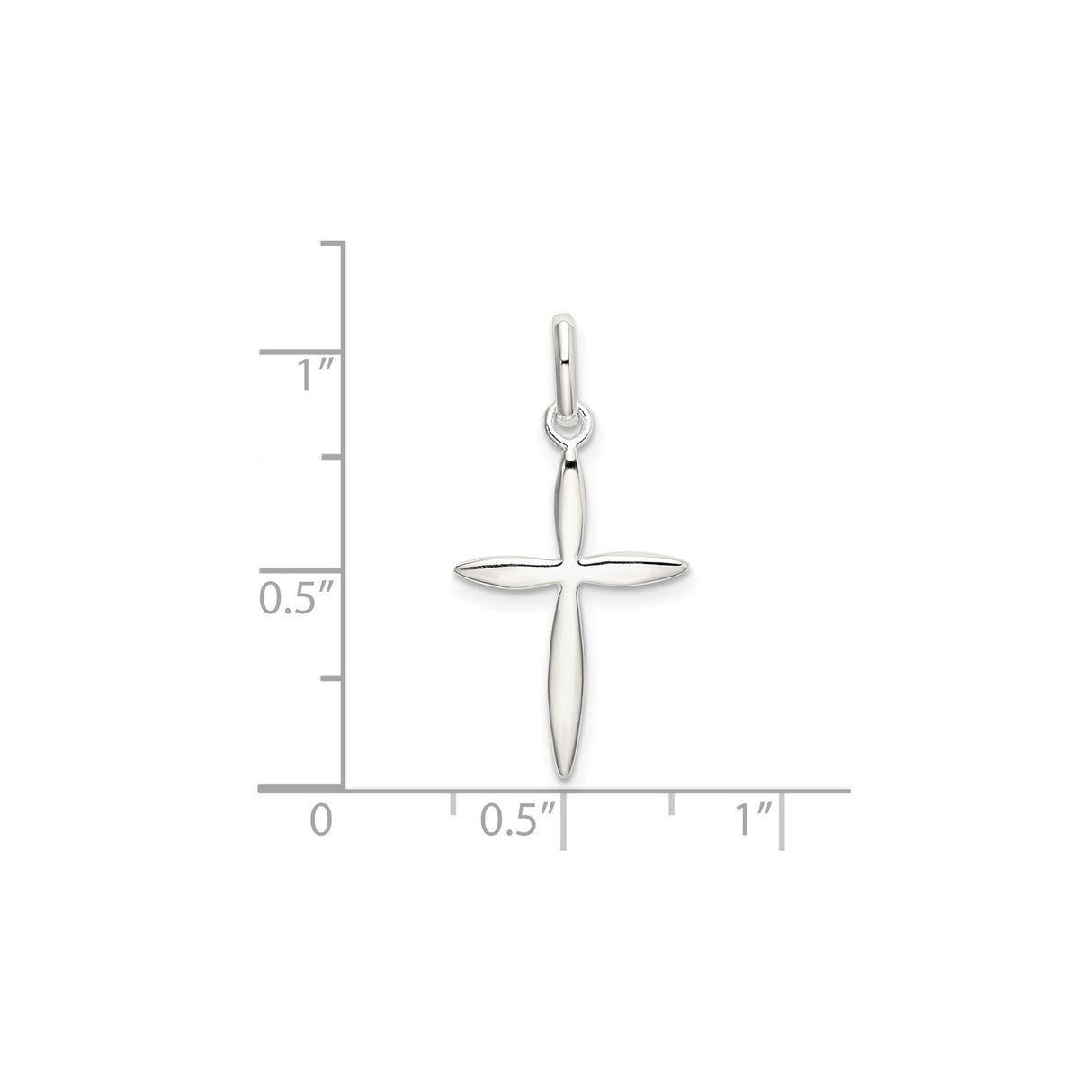 Sterling Silver Cross Pendant with Sleek Minimalist Design, Unisex Religious Jewelry Charm