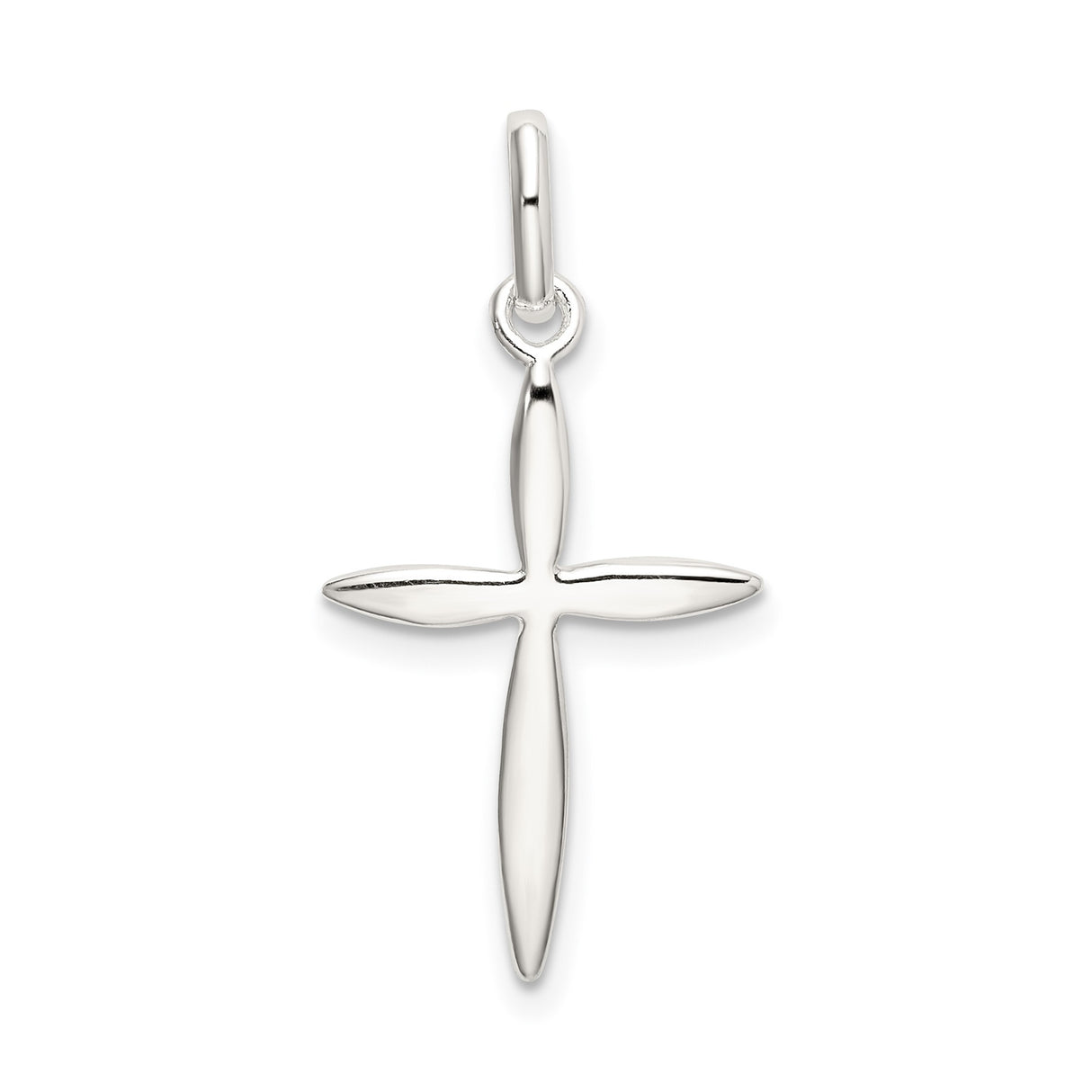 Sterling Silver Cross Pendant with Sleek Minimalist Design, Unisex Religious Jewelry Charm