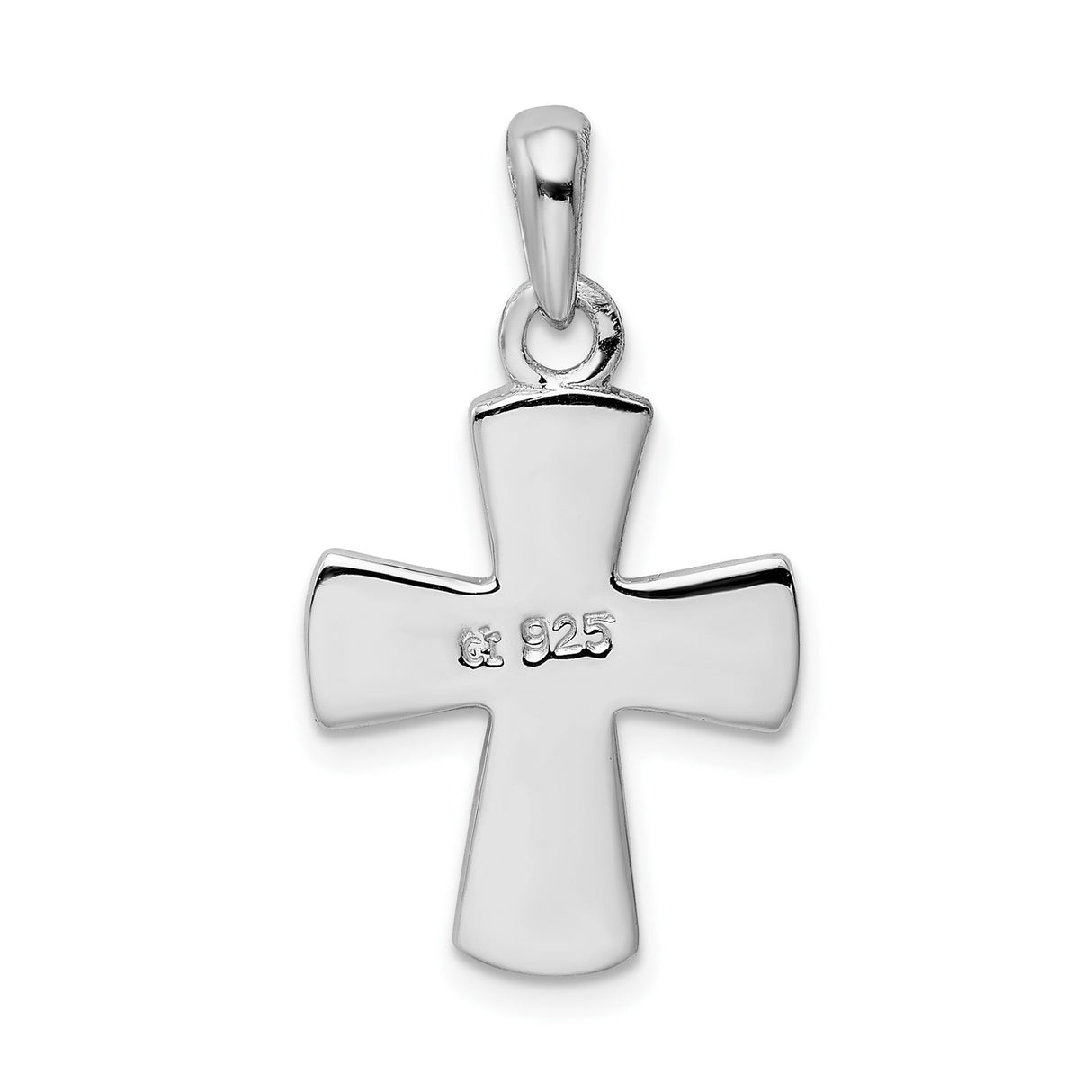 Sterling Silver Cross Pendant with Created Opal, Modern Religious Design, Unisex