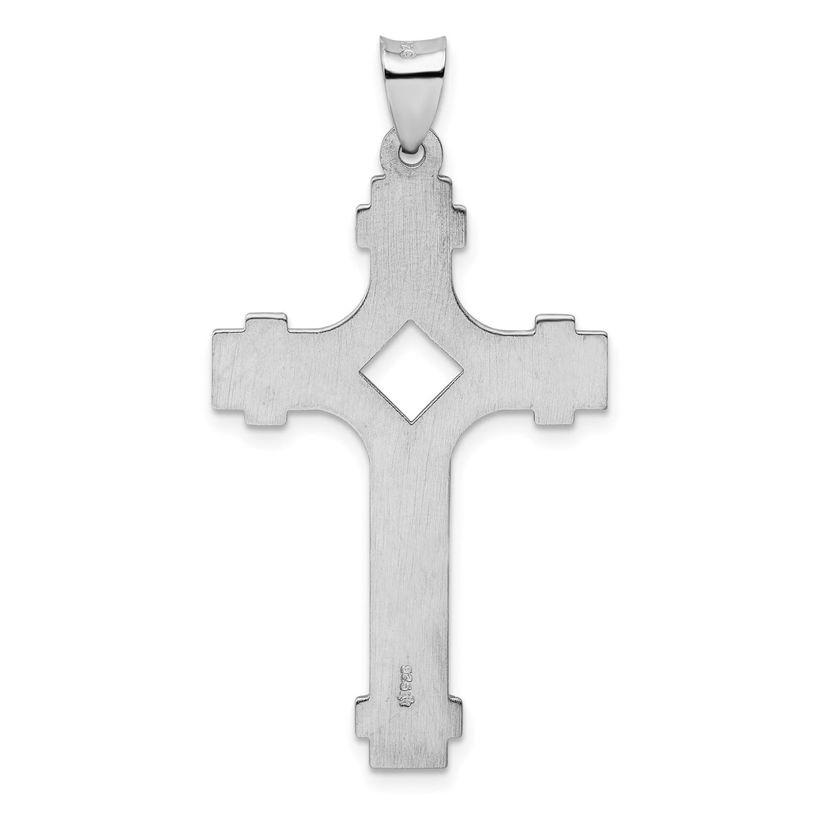 Sterling Silver Cross Pendant, Sleek Polished Design, Unisex Religious Jewelry
