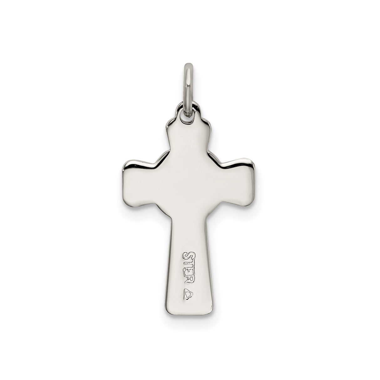 Sterling Silver Celtic Cross Pendant with Interwoven Design and Polished Beveled Edges