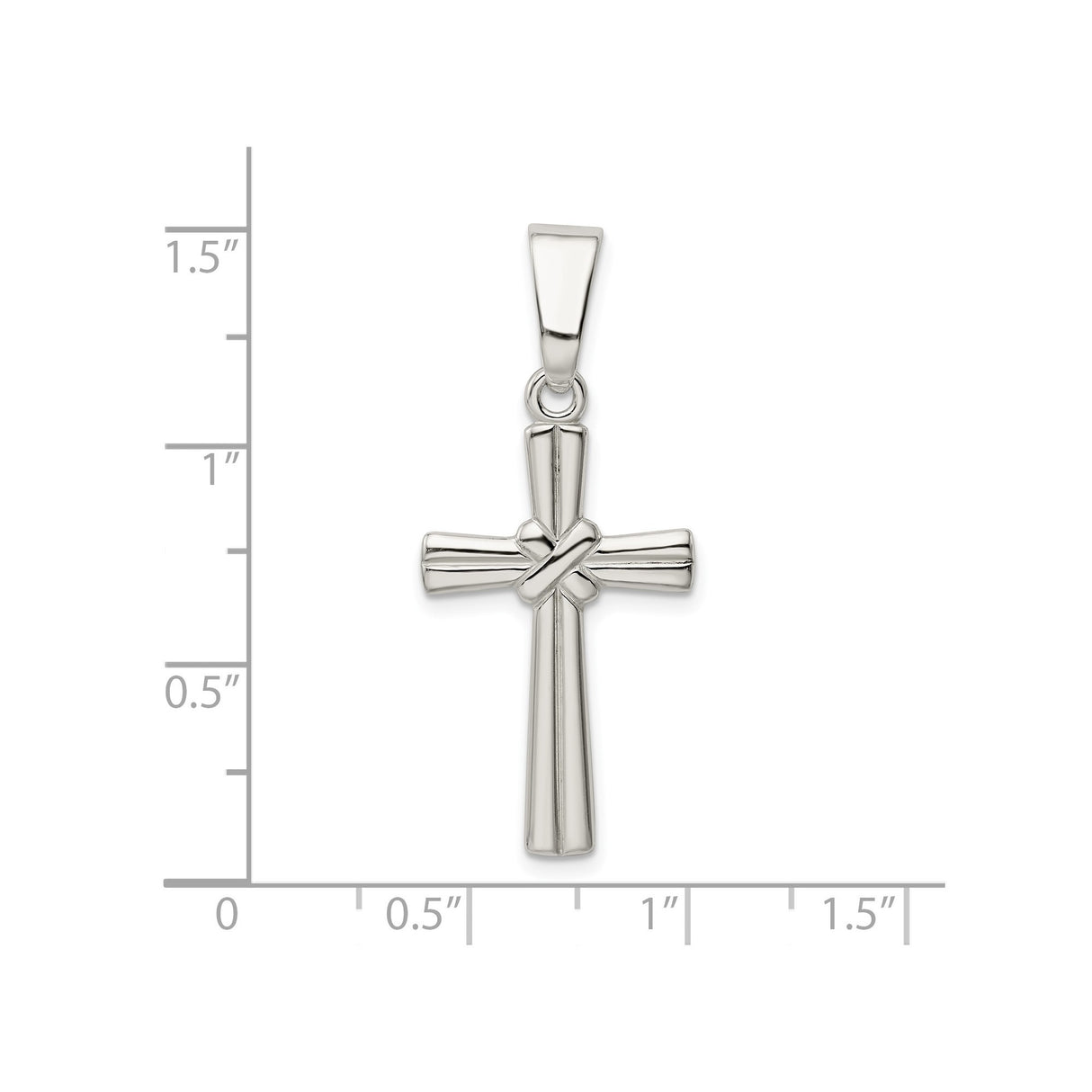 Sterling Silver Cross Pendant with Polished Tapered Arms and Minimalist Design