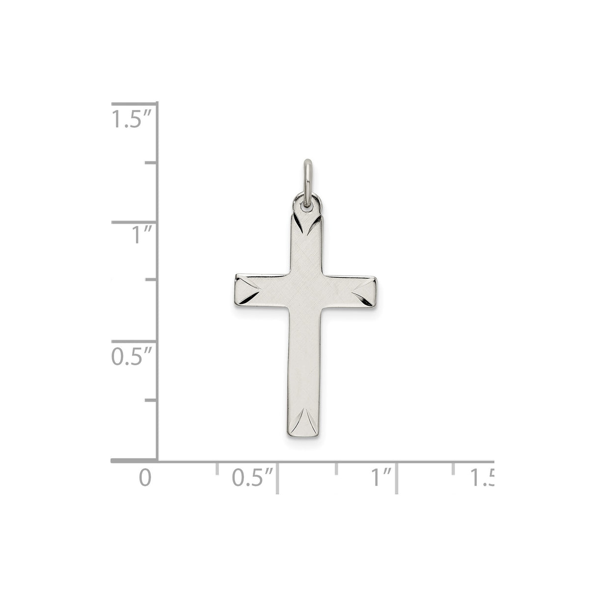 Sterling Silver Cross Pendant with Satin Finish, Minimalist Religious Design for Men and Women