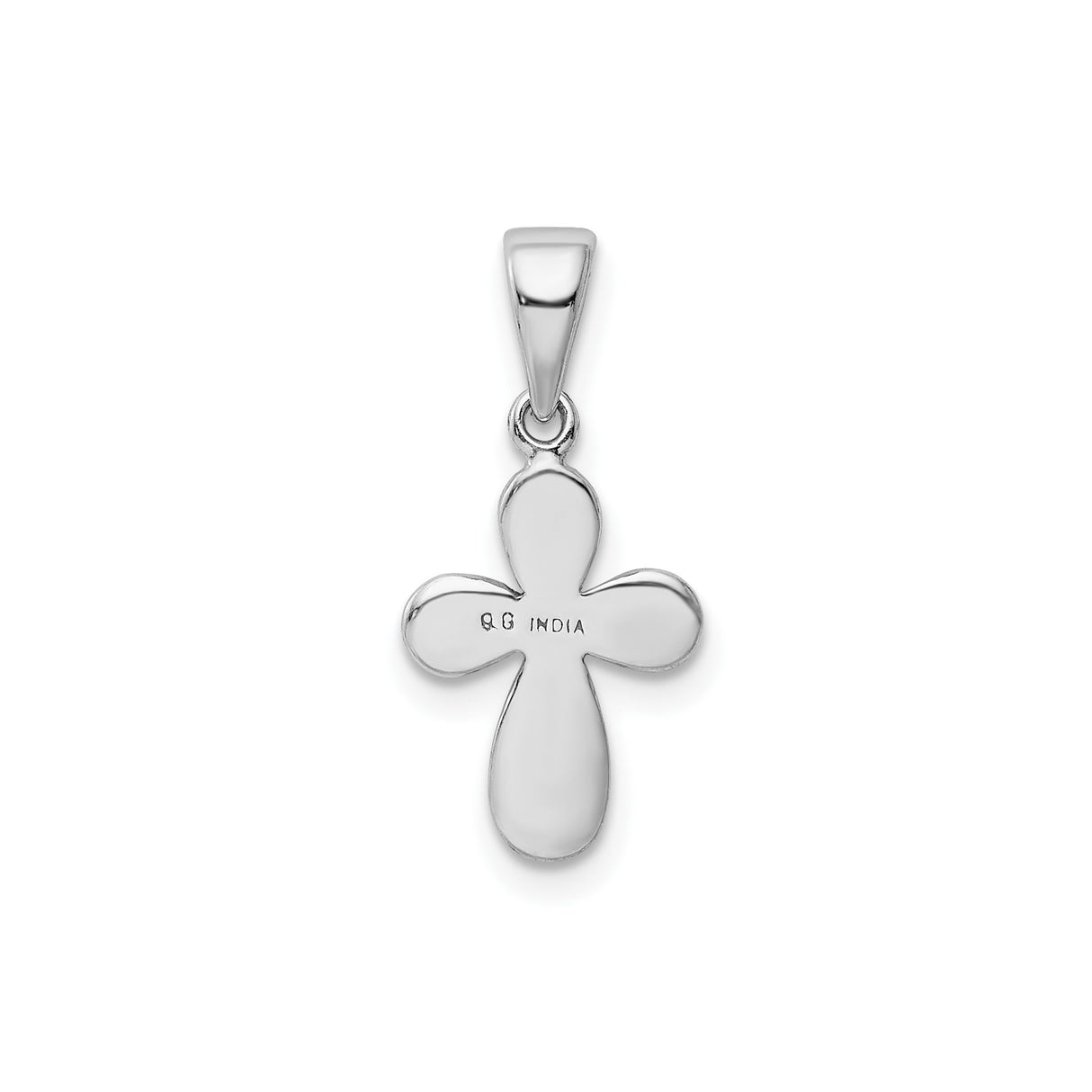 Sterling Silver Cross Pendant with Enamel Texture, Modern Faith Charm, Gold Tone Accent