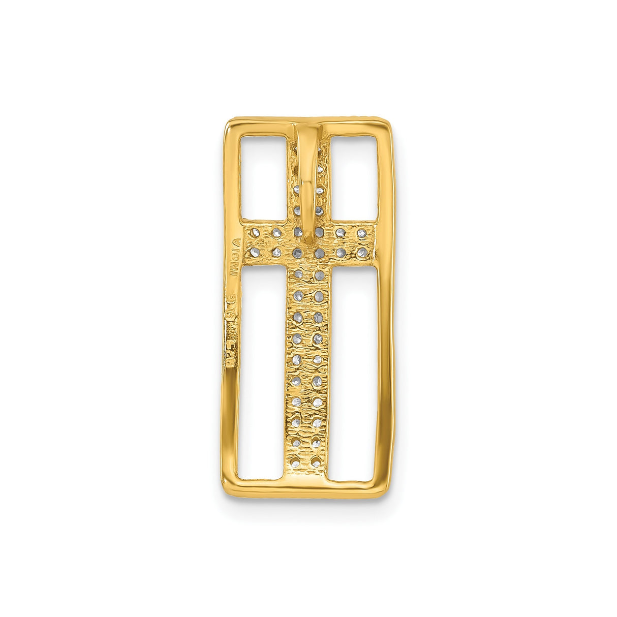 Sterling Silver Cross Pendant with Cubic Zirconia, Rope Edge Design, Vintage Style